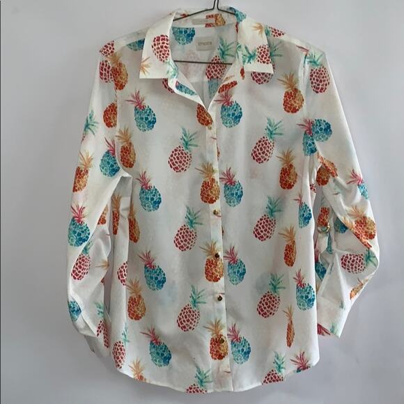 CHICO’S NO IRON  BUTTONDOWN‎ SHIRT SIZE 2 - Picture 1 of 7